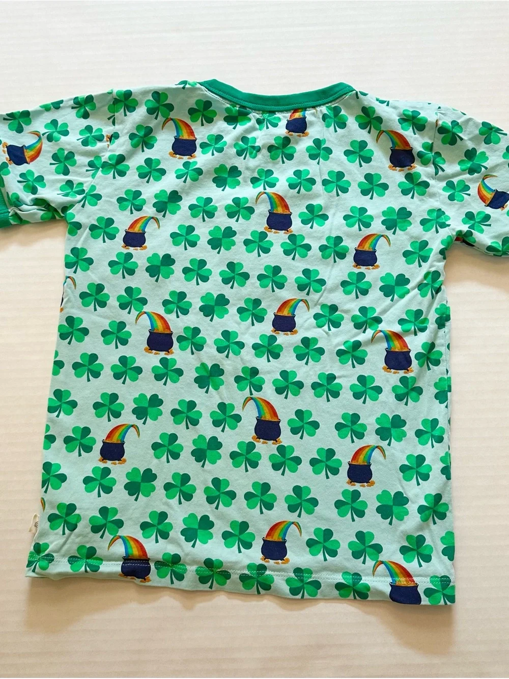 Green 'Super Lucky' Shamrock Kids Tee